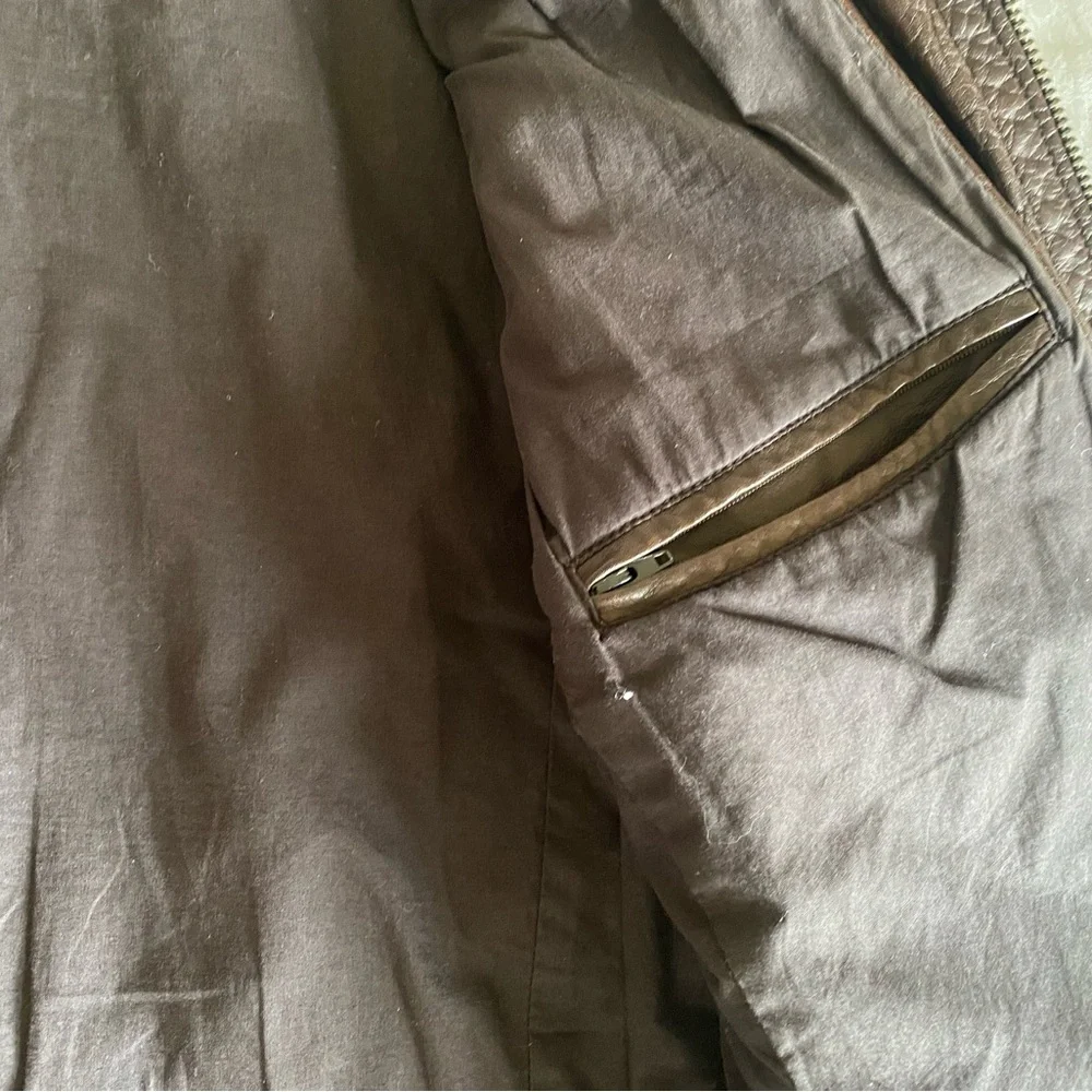 Zara Man Genuine Leather Jacket Mens Size L - Picture 9 of 11